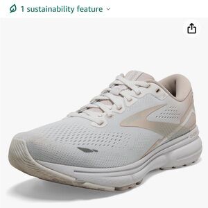 Women’s size 9 Brooks Ghost 15 running shoe. Normal width. White.